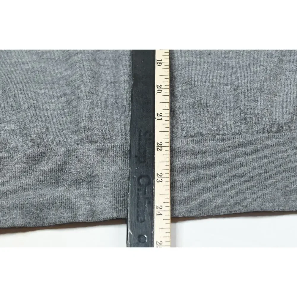 Banana Republic Merino Wool Mock Neck Sweater Mens Large Gray Long Sleeve Slim